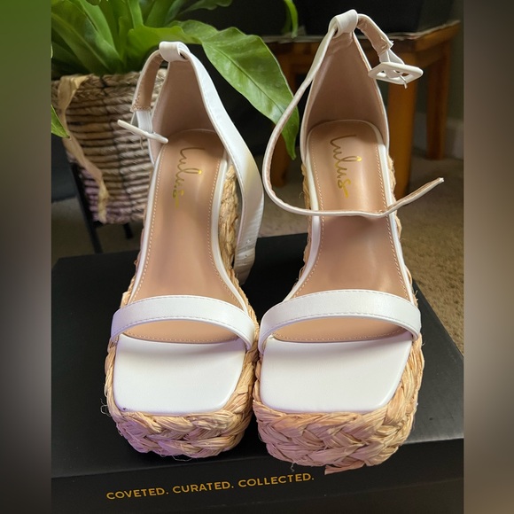 Lulus White Platform Wedge Sandal - Picture 3 of 4